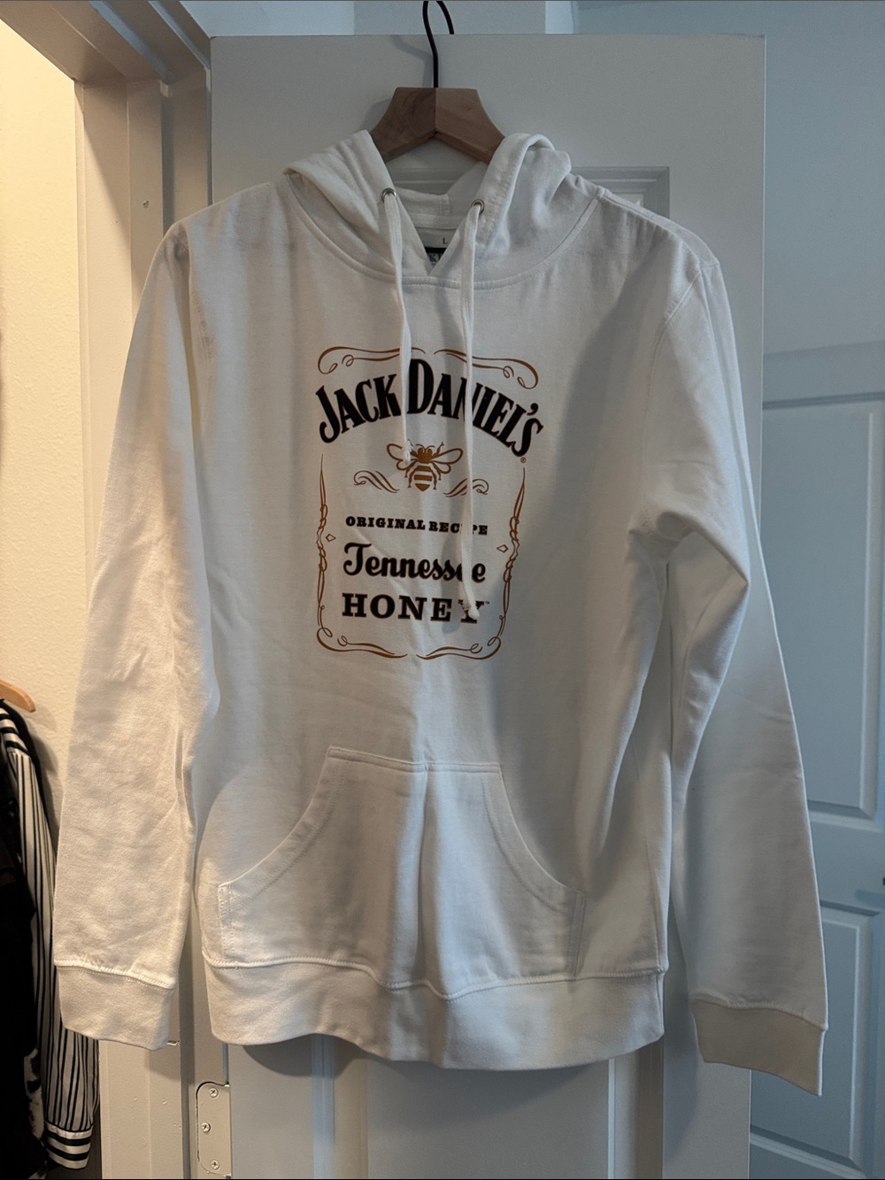 Jack Daniel's White Tee with Black and Gold Tennessee Honey Logo